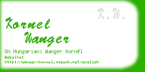 kornel wanger business card