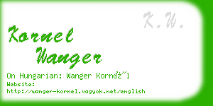 kornel wanger business card